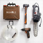 HUHOLE 10-Pack Heavy Duty Pegboard Hooks for Power Tools & Garage Organization, Vinyl-Coated Steel Drill Holders & Utility Hangers, Fits Standard 1/4" Pegboards (Black)