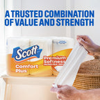 Scott ComfortPlus Toilet Paper, 48 Triple Rolls, 231 Sheets per Roll, Septic-Safe, 1-Ply Toilet Tissue
