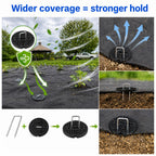 Garden Stakes,6 Inch 11 Gauge 100pcs Galvanized Landscape Staples + 100pcs Gaskets + 1Pick Hook, U-Shaped Heavy Duty Ground Stakes for Weed Barrier Fabric, Turf, Sod, Ground Cover