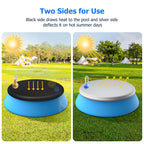 8 ft Round Pool Cover, Compatible with Intex/Bestway Outdoor Round Inflatable Above Ground Swimming Pool, Elastic Bands for Easy Installation, No Drain Holes, Prevent Leaves, Debris and Dust