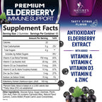 Elderberry Immune Support Gummies - 3X Strength Sambucus Elderberry Gummy with Vitamin C, D3 & Zinc - Nature’s Black Elderberry Extract - Immune Support Supplement for Adults & Kids - 120 Gummies
