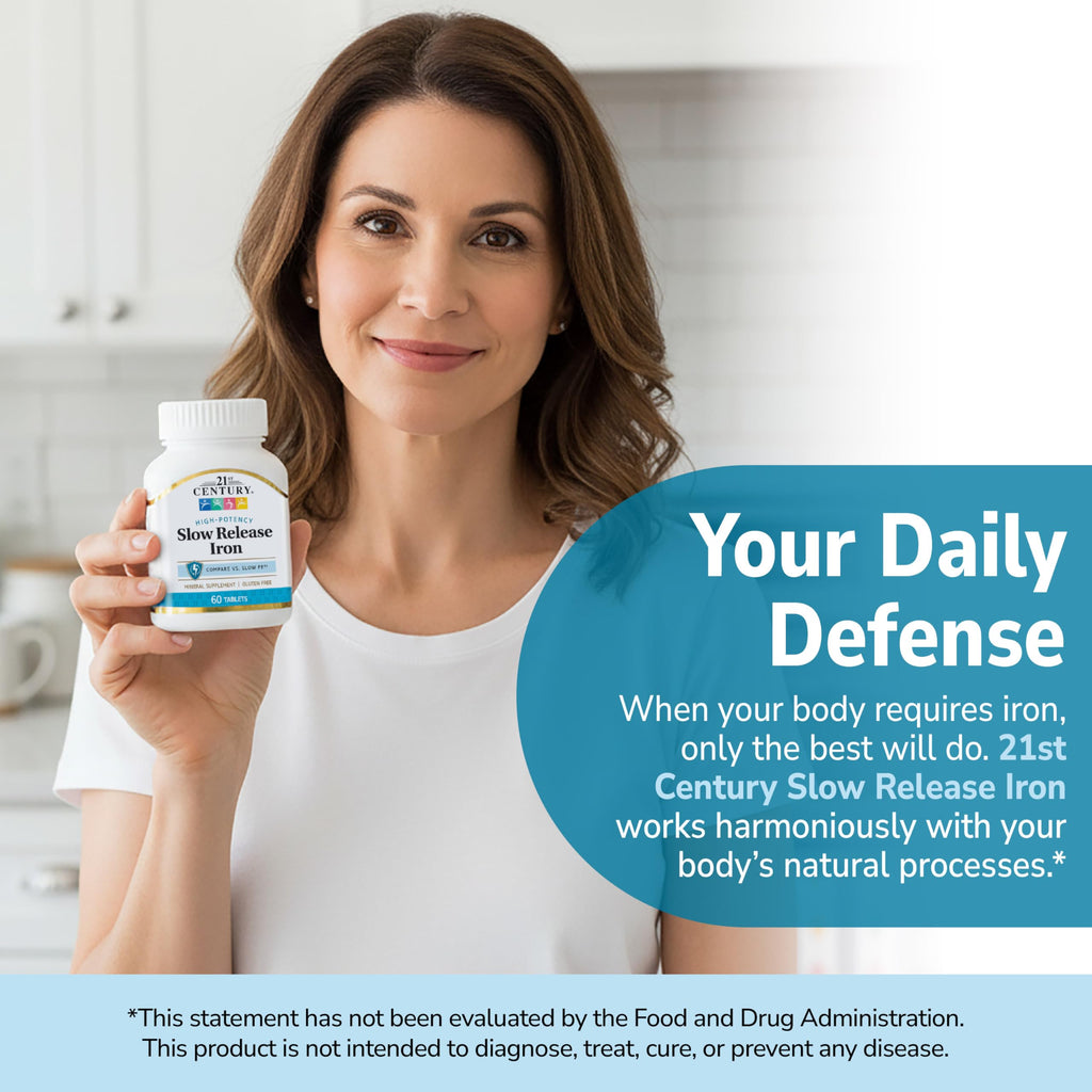 21st Century Slow Release Iron Tablets, 60 Count
