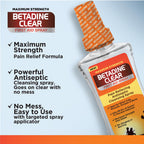 Betadine Clear First Aid Spray, Max Strength Pain Relieving Antiseptic Cleansing Spray, No Stinging, Kills 99.9% of Germs*, Helps Prevent Infections, 6 oz