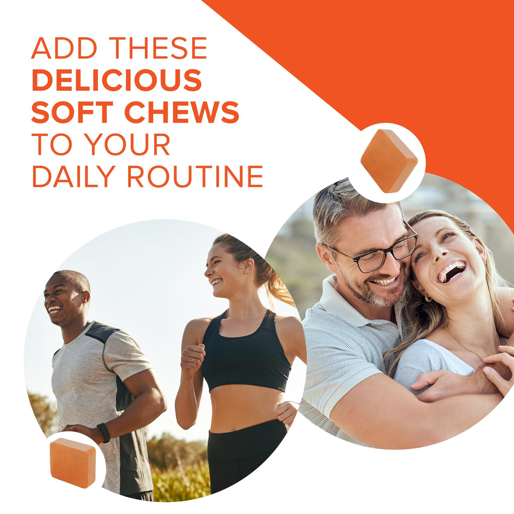 Qunol Turmeric and Ginger Soft Chews, 750mg Turmeric Supplement, Ultra High Absorption to Support Joint Health, 90 Count