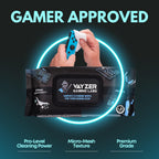 Vayzer Gaming Labs Gaming Peripheral Wipes, Keyboard Cleaner & Electronic Wipes, Safe for Controllers, Keyboards, Laptops, PCs & Mice – Alcohol-Free, Unscented, Paraben-Free, Cleaning Wipes - 50 Pack