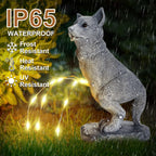 VOFSTAND Dog Statue Garden Decoration with Solar LED Light