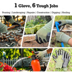 Exprosiflux 2 Pairs Non Slip TPE Gardening Gloves, Olive Green, M