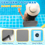 Yerliker 2 Pcs Foldable Hot Tub Booster Seat for Adults Adjustable 2 Heights up to 6.3", Weighted Booster Seat 3D Air Mesh Hot Tub Accessories Quick Dry Micro Dot Non Slip for Spa Bathtub Pool (Gray)