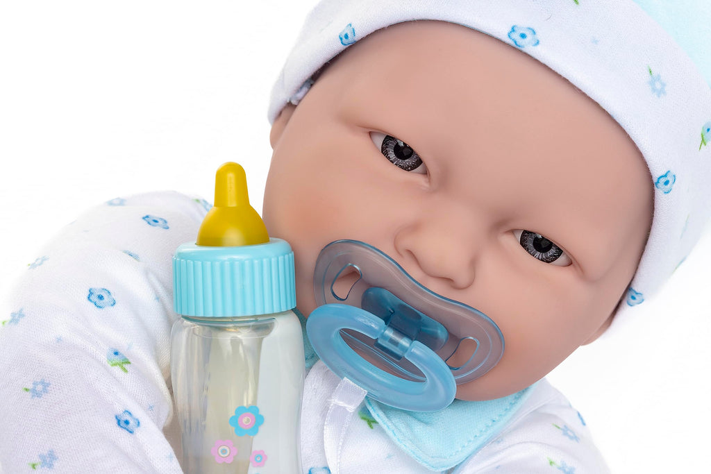 Caucasian 20-inch Large Soft Body Baby Doll | JC Toys - La Baby | Washable |Removable Blue Outfit w/ Hat and Pacifier| For Children 2 Years +