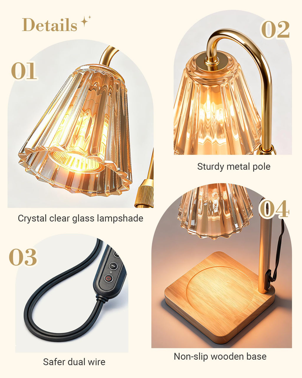 Marycele Candle Warmer Lamp with Timer for Yankee Candles, Christmas Decor