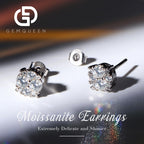 GEMQUEEN Moissanite Earrings Studs 925 Sterling Silver 0.5CT