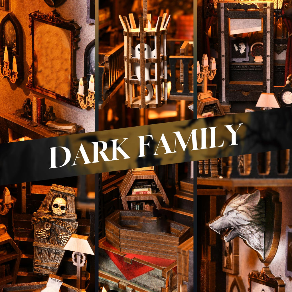 TOYQI DIY Book Nook Kit, Miniature House Dollhouse Kit for Adult and Teens, Book Nook Kits for Adults, Booknook Bookend Alley Model Build with Dust Cover