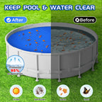 Evoio Solar Pool Cover 8 ft Round for Above Ground Inground Pools Bubble Wrap Covers Hot Tub Spa Thermal Heating, 12 Mil Circle Blue Floating Blanket for 6-24 Foot Feet Diameter Swimming Pools