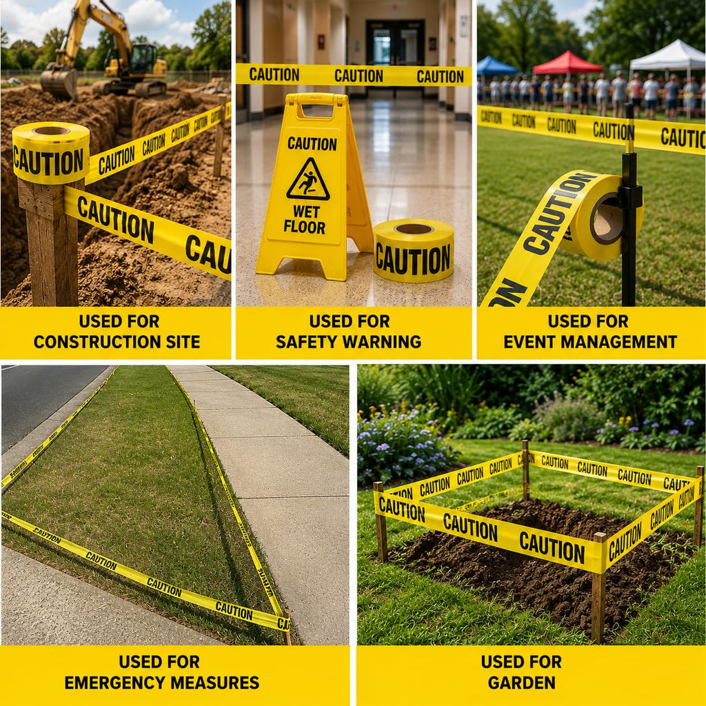 ATERET Premium Yellow Caution Tape I 3 inch x 1000 feet I Harzard Tape w/Bright Yellow & Bold Black Text I 3" Wide for Maximum Readability I Ideal Use for Danger/Hazardous Areas (1-Pack)