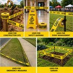 ATERET Premium Yellow Caution Tape I 3 inch x 1000 feet I Harzard Tape w/Bright Yellow & Bold Black Text I 3" Wide for Maximum Readability I Ideal Use for Danger/Hazardous Areas (1-Pack)