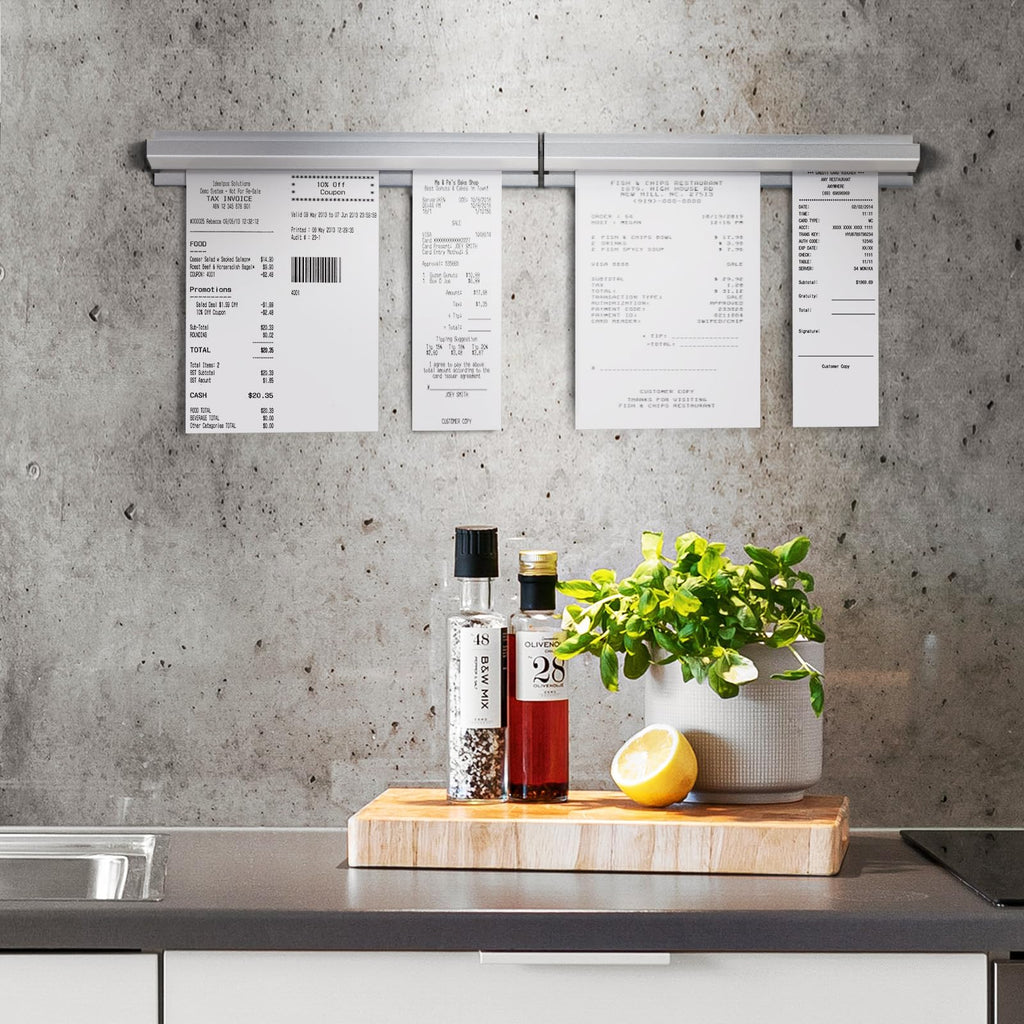 Ticket Holder for Restaurant, 16/18/24/28/30" Ticket Check Rack Restaurant Order Receipt Holder Ticket Rail Display Slide Ticket Rack for Commercial Kitchen Cafes Pubs Bars (18 Inch)