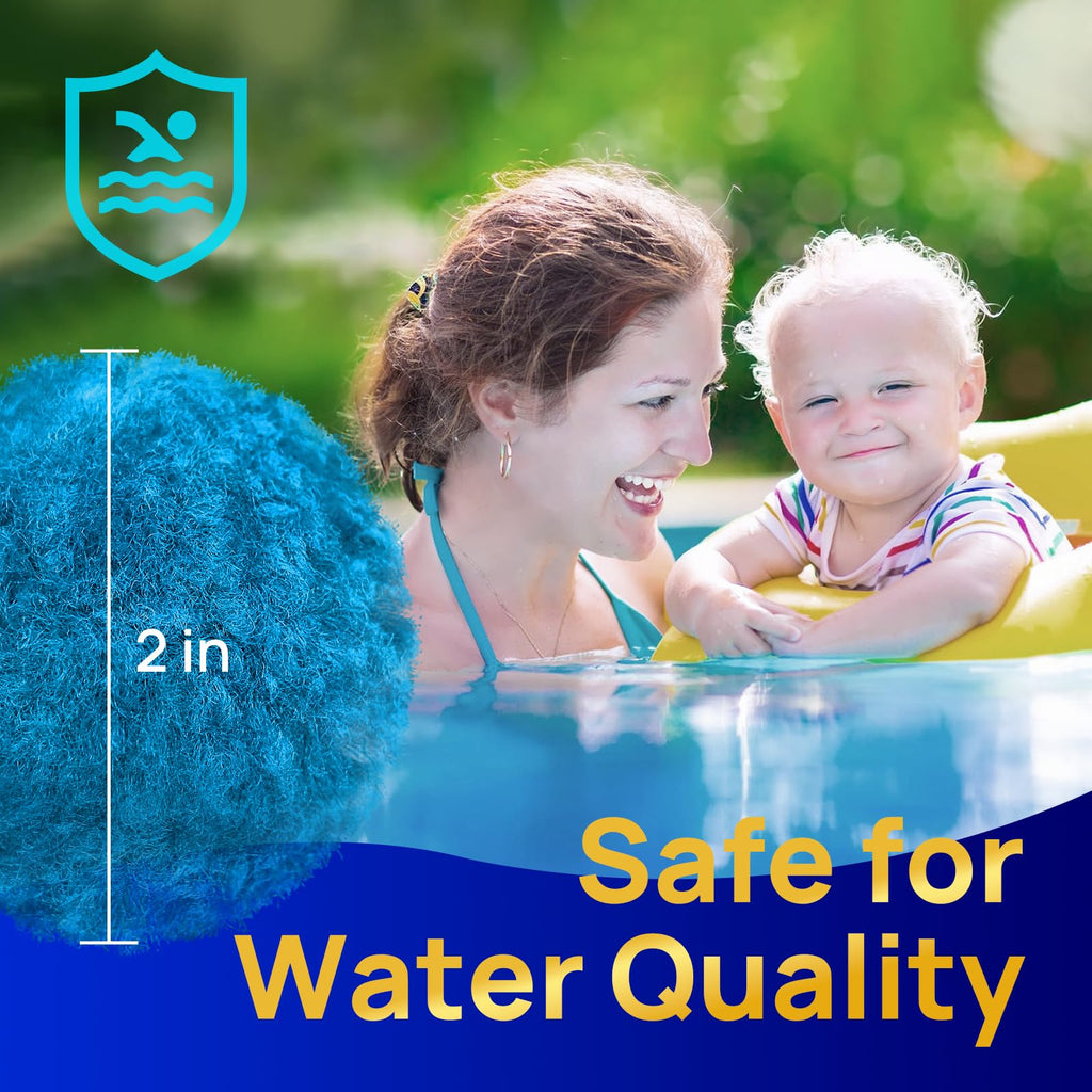 AQUASTRONG Pool Filter Balls for Sand Filter Pump, 1.5 lbs Reusable Sand Filter Balls (Replaces 50 lbs Pool Filter Sand), Efficient Blue Filter Balls for Swimming Pools, Filter Pumps, Aquariums