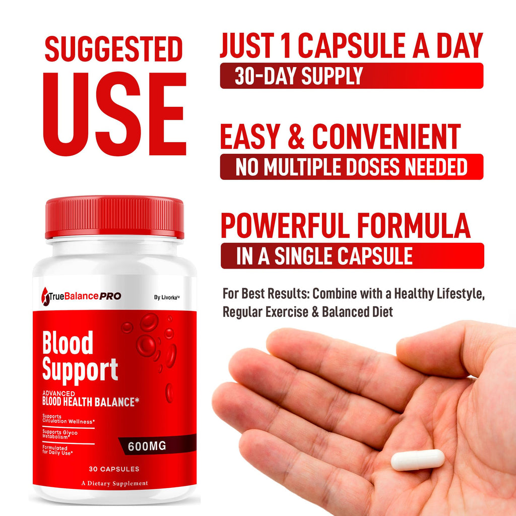 (2 Pack) True Balance Blood Support Pro Glycogen Capsules Maximum Strength, TrueBalancePro Pills Supplement Multivitamin All Natural Advanced Formula Daily Health & Wellness, 60 Capsules for 3 Months