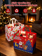 16 Pack Christmas Gift Bags 10.3×4.7×13IN Reusable Tote Bags 8 Designs