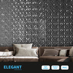 Art3d 33-Pack 3D Wall Panels - Diamond Textured Feature Paneling for Gaming, Living Room, TV Wall - 12 x 12 inch Silver