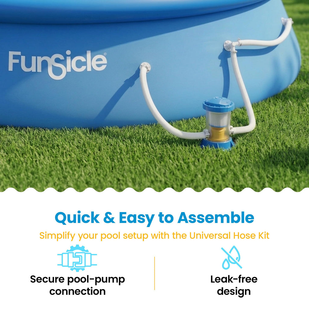 Funsicle P56000017 Universal Hose Kit, Replacement Hose for Above-Ground Pools, Hose with 2 Clamps, 59" L x 1.5" Dia.