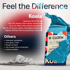 Koala Lens Cleaning Cloth | Japanese Microfiber | Glasses Cleaning Cloths | Eyeglass Lens Cleaner | Eyeglasses, Camera, VR/AR Headset, and Screen Cleaner | Blue & Purple (Pack of 12)