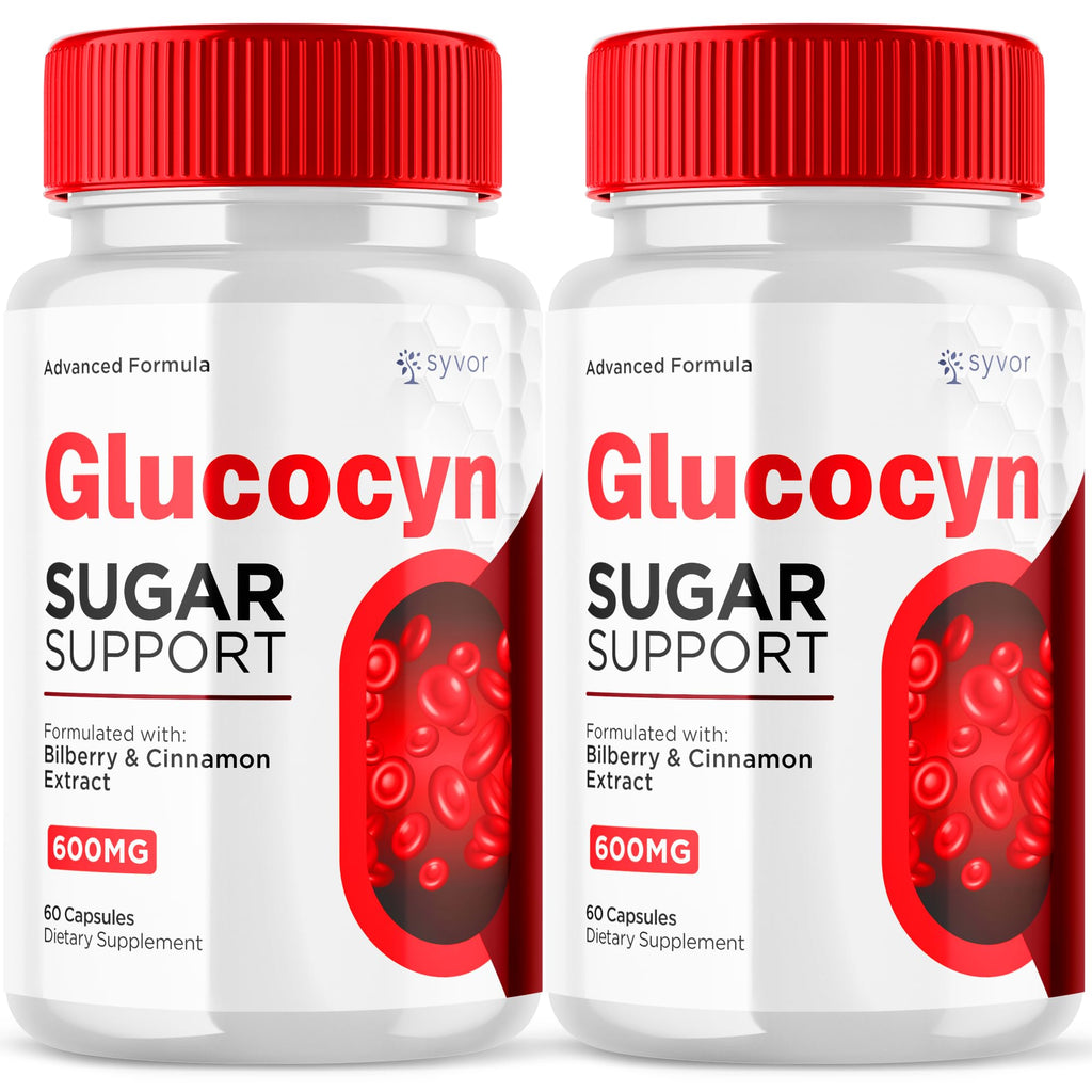 (2 Pack) Glucocyn Capsules, Official Glucocyn Glycogen Supplement Pills with All Natural Ingredients, Advanced Formula Support Pills with Max Strength Premium Vitamins for Women and Men (120 Capsules)