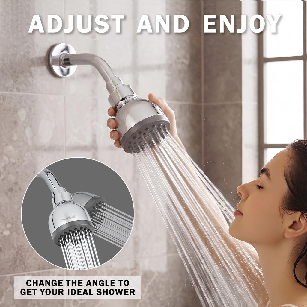 Aqua Elegante High Pressure Shower Head - Best 3 Inch Wall Mount Bathroom Showerhead For Boosting Low Flow With Anti-Clog Nozzles & Adjustable Brass Ball Joint - 1.8 GPM - Polished Chrome