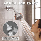 Aqua Elegante High Pressure Shower Head - Best 3 Inch Wall Mount Bathroom Showerhead For Boosting Low Flow With Anti-Clog Nozzles & Adjustable Brass Ball Joint - 1.8 GPM - Polished Chrome