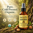 PURA D'OR USDA ORGANIC Moroccan Argan Oil Pure Cold-Pressed Hair & Skin 4oz