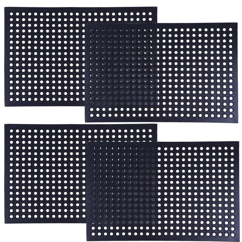 OrangeStar 4-Pack Anti-Fatigue Rubber Floor Mat 24"x36"