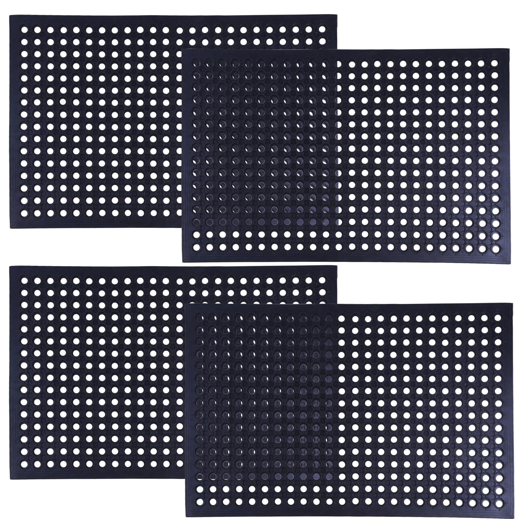 OrangeStar 4-Pack Anti-Fatigue Rubber Floor Mat 24"x36"