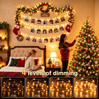 KNONEW 203FT 600LED Outdoor Fairy Lights Plug in Warm White Christmas Decor