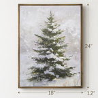 Christmas Decorations-18“ x 24" Lighted Framed Snowy Tree Canvas Wall Decor