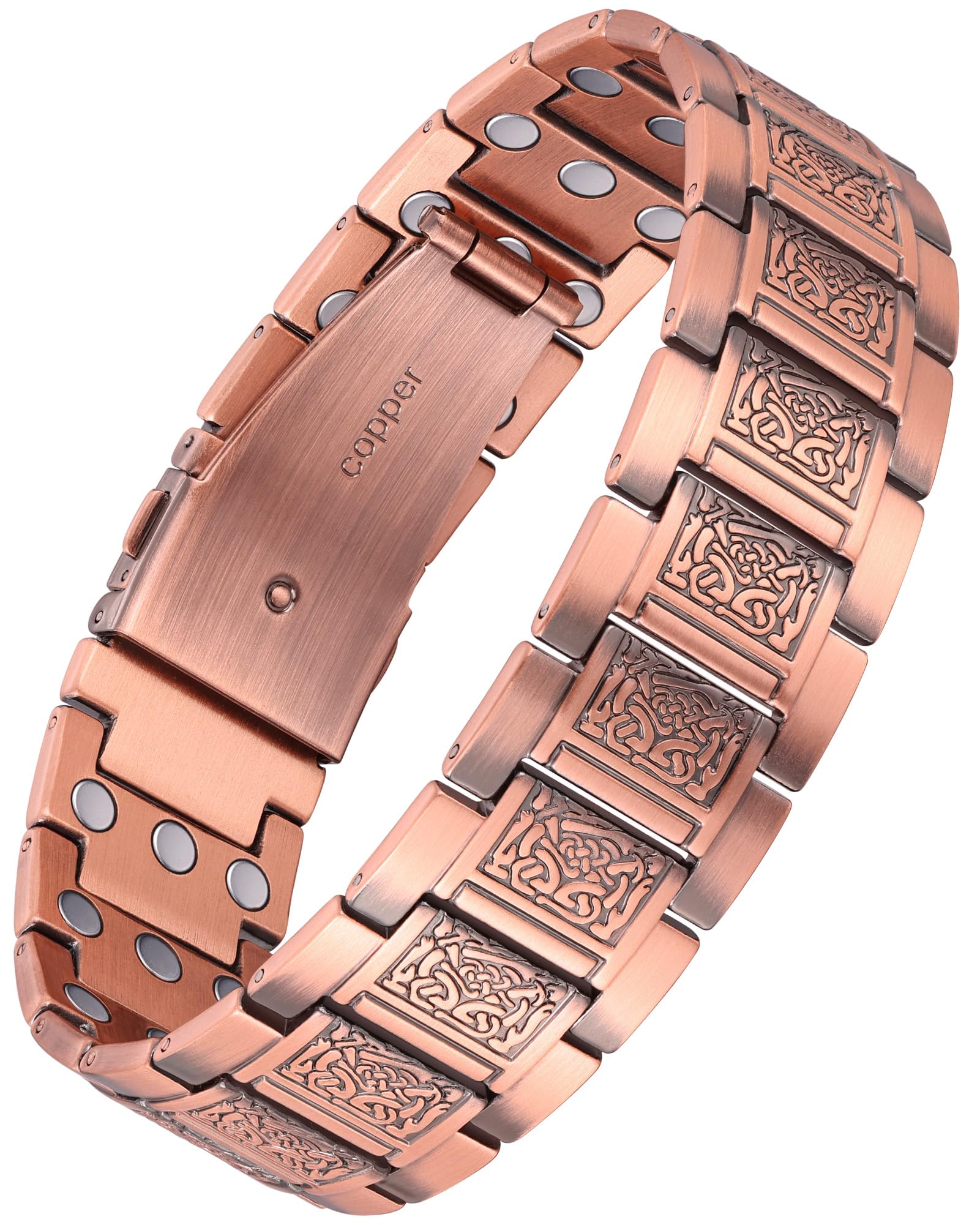 Feraco Copper Bracelet for Men Magnetic Therapy Bracelet Jewelry