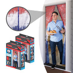 Magic Mesh Deluxe- Americana 2 Pack- Hands Free Magnetic Screen Door, Mesh Curtain Keeps Bugs Out, Frame Hook & Loop, Hands Free, Pet & Kid Friendly- Fits Doors up to 39 x 83 Inches, Red/White/Blue