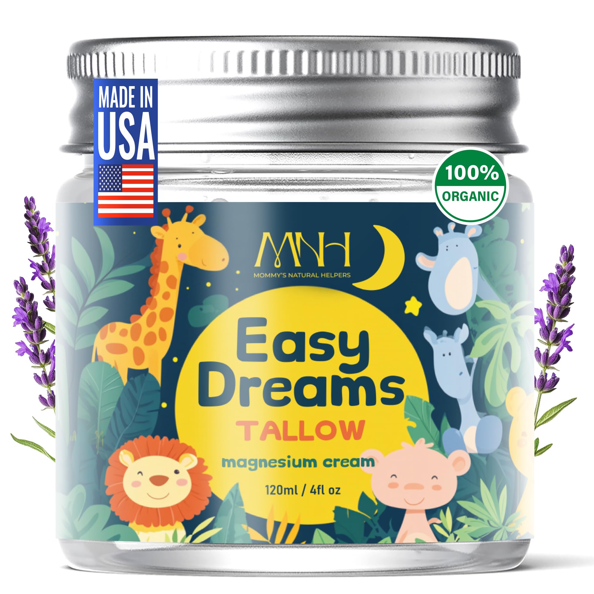 Magnesium Lotion for Kids, Tallow Based Magnesium Lotion For Sleep, Lavender Scented | No Melatonin Sleep Aid | Arnica Cream, Eczema Cream for Kids, Sudocrem | Organic, Made in USA, 2 Month Supply