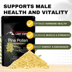 Pine Pollen Powder - Non-Irradiated, Wild Harvested, Cell Wall Cracked - Supplement Great for Men and Women for Energy, Vitality and Longevity (250 Grams)