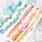 6 Rolls of PET Tape Stickers for Journaling Supplies, Crystal Themed Scrapbook Tape for Journaling, Scrapbooking, Junk Journal Supplies, DIY Crafts (Misty)