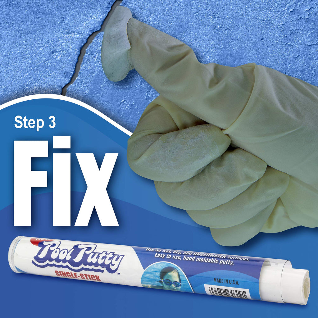 Epoxybond Pool Putty Single-Stick 4 oz | Pool & Spa Repair | Easy for Anyone to DIY | Works Underwater or Above | Fix Cracks Leaks in Concrete, Fiberglass & Other Surfaces | by Atlas Minerals