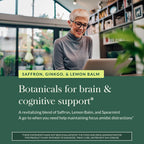 Gaia Herbs Nootropic Focus - Brain & Cognitive Support Supplement to Help Maintain Healthy Concentration* - with Saffron, Lemon Balm & Spearmint - 40 Liquid Phyto-Capsules (20 Servings)