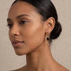LisiZen 14K gold plated Black Zircon Dangle Earrings for Women – 2 Inch Rectangle Black Gold Drop Earrings, Minimalist Geometric Black Gold Earrings, Everyday Chic Black Gold Dangle Earrings