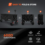 Originsure 300L Beach Wagons Carts Foldable with Big Wheels, 560lbs, Black