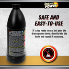 Instant Power Hair and Grease Drain Cleaner - Shower Drain & Sink Cleaner, Liquid Clog Remover, Made in USA, Sink Deodorizer - 1 Liter (Pack of 2)