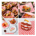 100PCS Sandwich Wrapping Paper, Grease Resistant Wax Paper Sheets for Food, Extra Strong Food Basket Liners, Classic Red & White Checkered Deli Sheets 12x12" for BBQ, Picnic, Festival - Vacnkoy