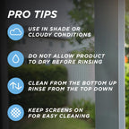 30 SECONDS Outdoor Window & Screen Concentrated Cleaner for Glass, Patio Doors, Fiberglass, Furniture - No Screen Removal Required, Spray & Rinse - Hose End Spray Attachment (2 PACK)