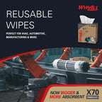 WypAll PowerClean X70 Medium Duty Cloths, 10 x 96 Towels (41455)