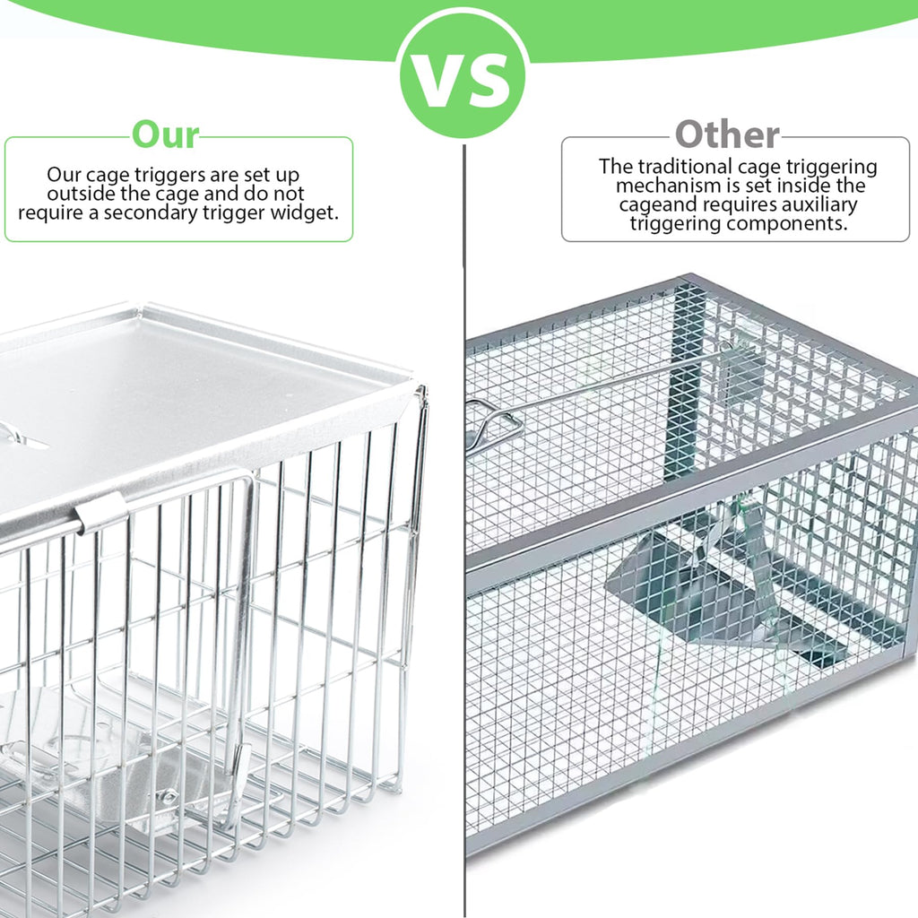 Faicuk Heavy Duty Squirrel Trap Chipmunk Trap Rat Trap and Other Similar-Size Rodents - 16.3” x 6” x 6.7”