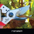 Corona Tools BP 4250 MAXFORGED Aluminum Bypass Pruner, 1-Inch Cut Capacity, Professional Hand Pruning Shears with Replaceable Steel Blade & Ergonomic Angled Head