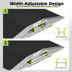 Nuvium 27.6"L×1.6"H Bridge Threshold Ramps for Doorways, Fits 2.8–5.1" Wide Thresholds with Adjustable Support Bars, Non-Slip Aluminum Wheelchair Ramps for Home Steps, Sliding Door Ramp for Wheelchair